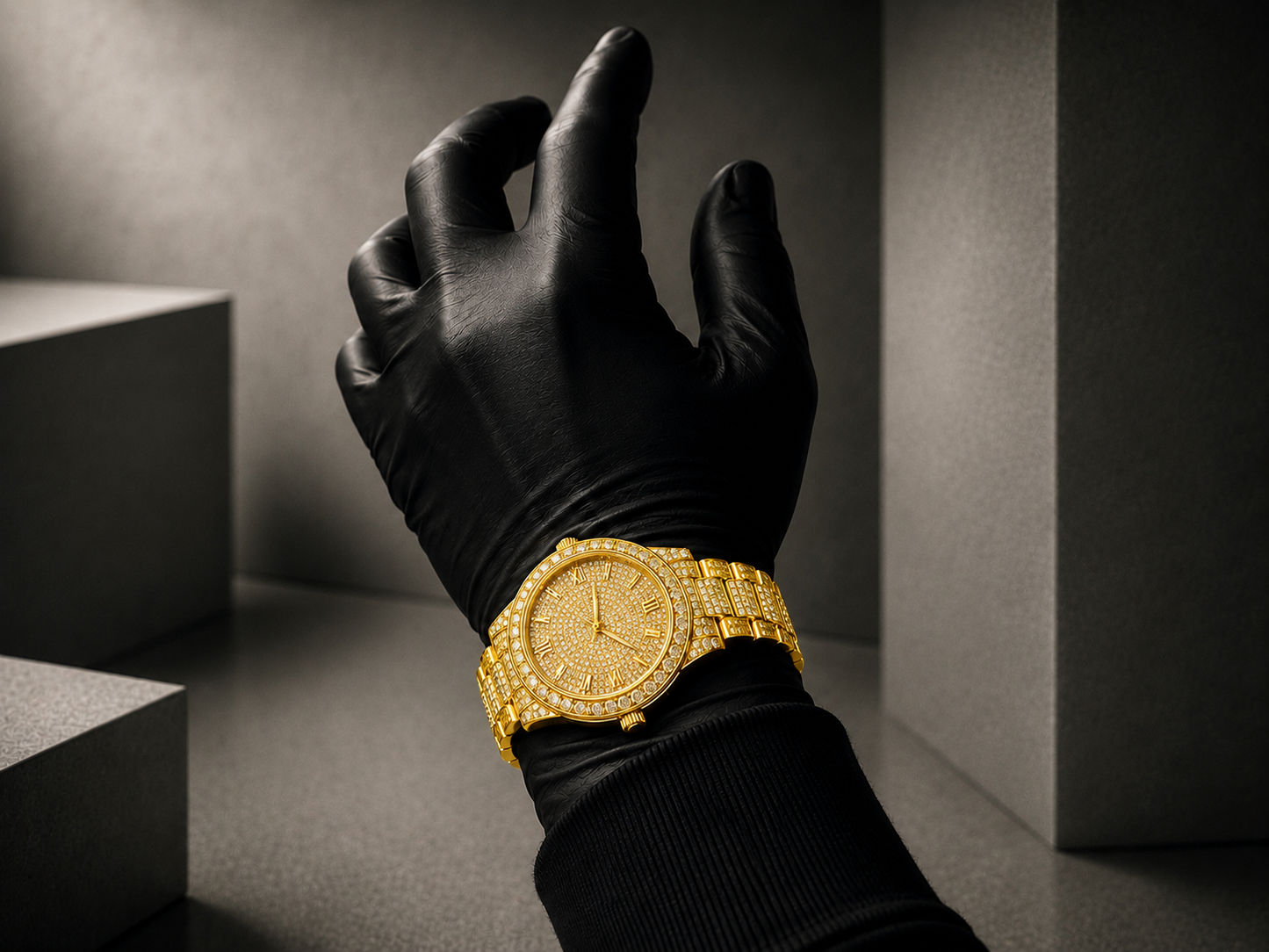 Iced out luxury watch for ladies