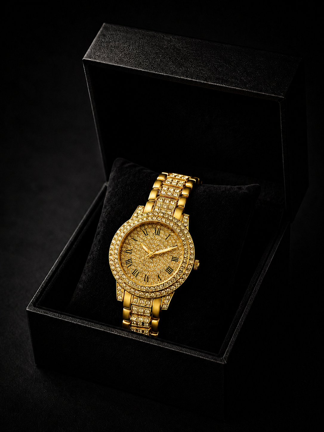 Iced out luxury watch for ladies