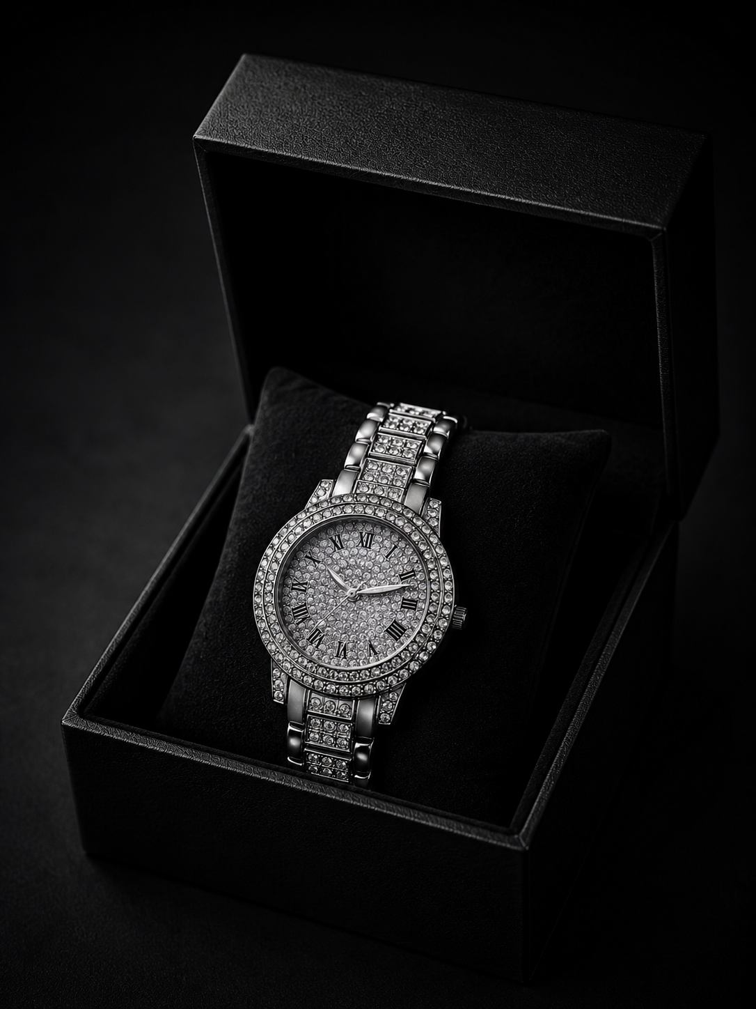 Iced out luxury watch for ladies