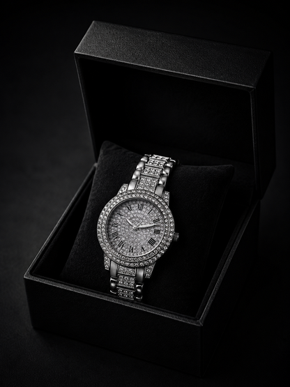 Iced out luxury watch for ladies