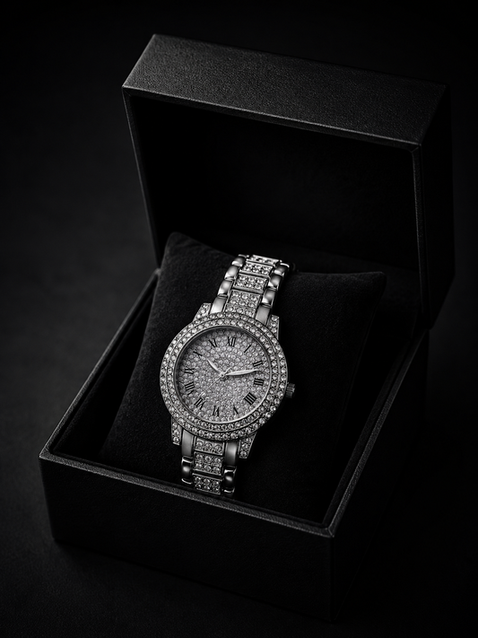 Iced out luxury watch for ladies
