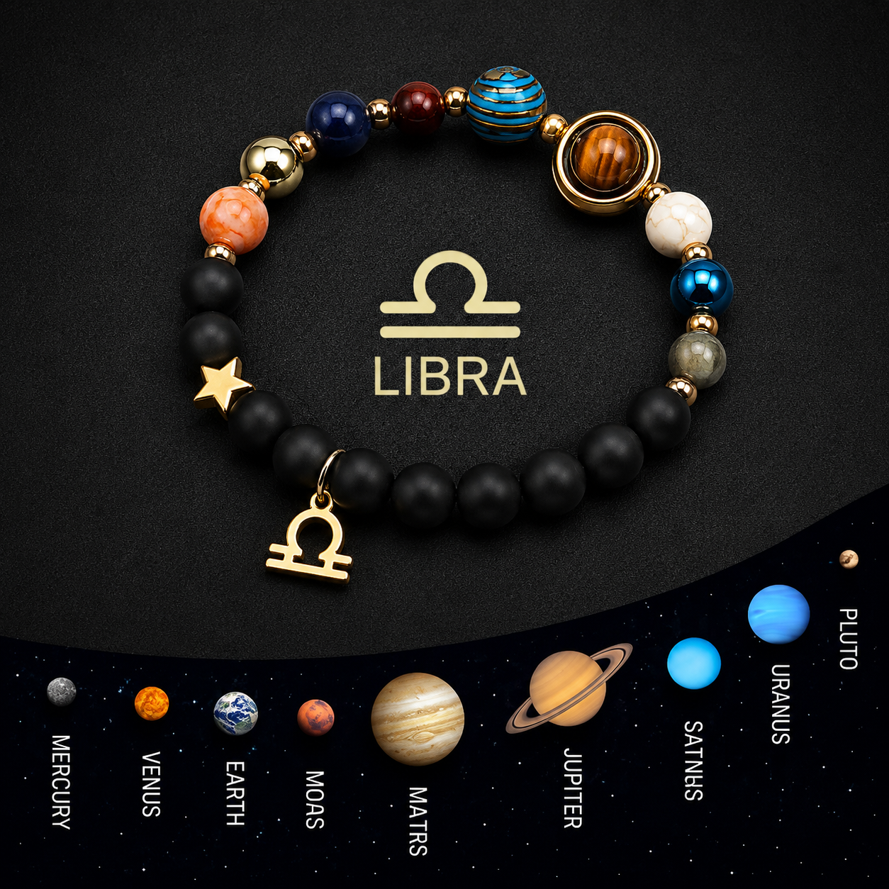 Libra Solar System Natural Stone Bracelet