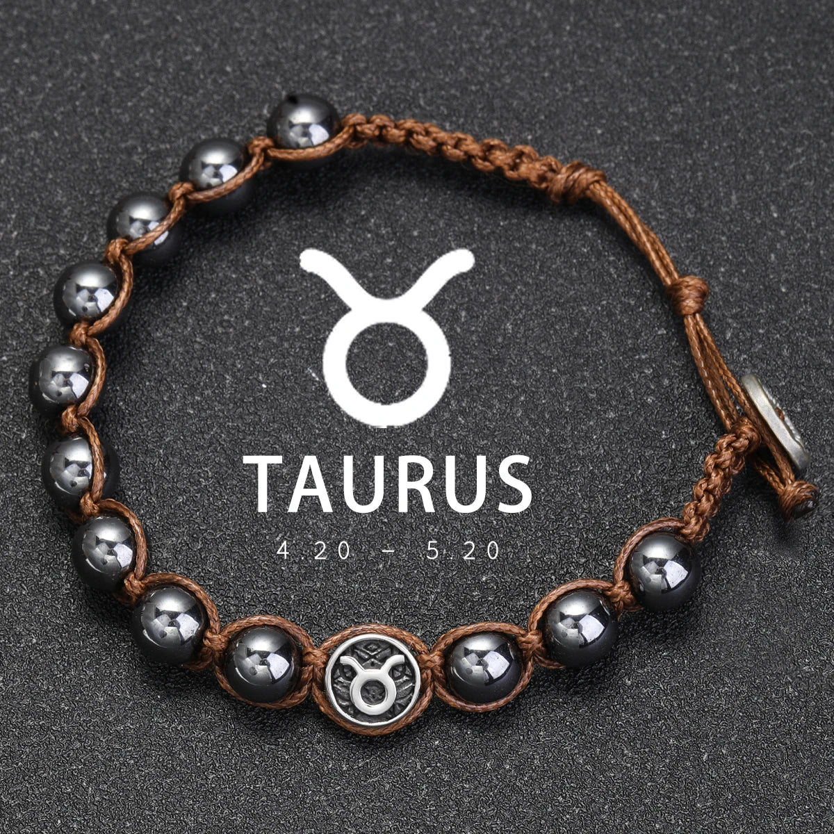 Natural Volcanic Stone Zodiac Bracelet for Men
