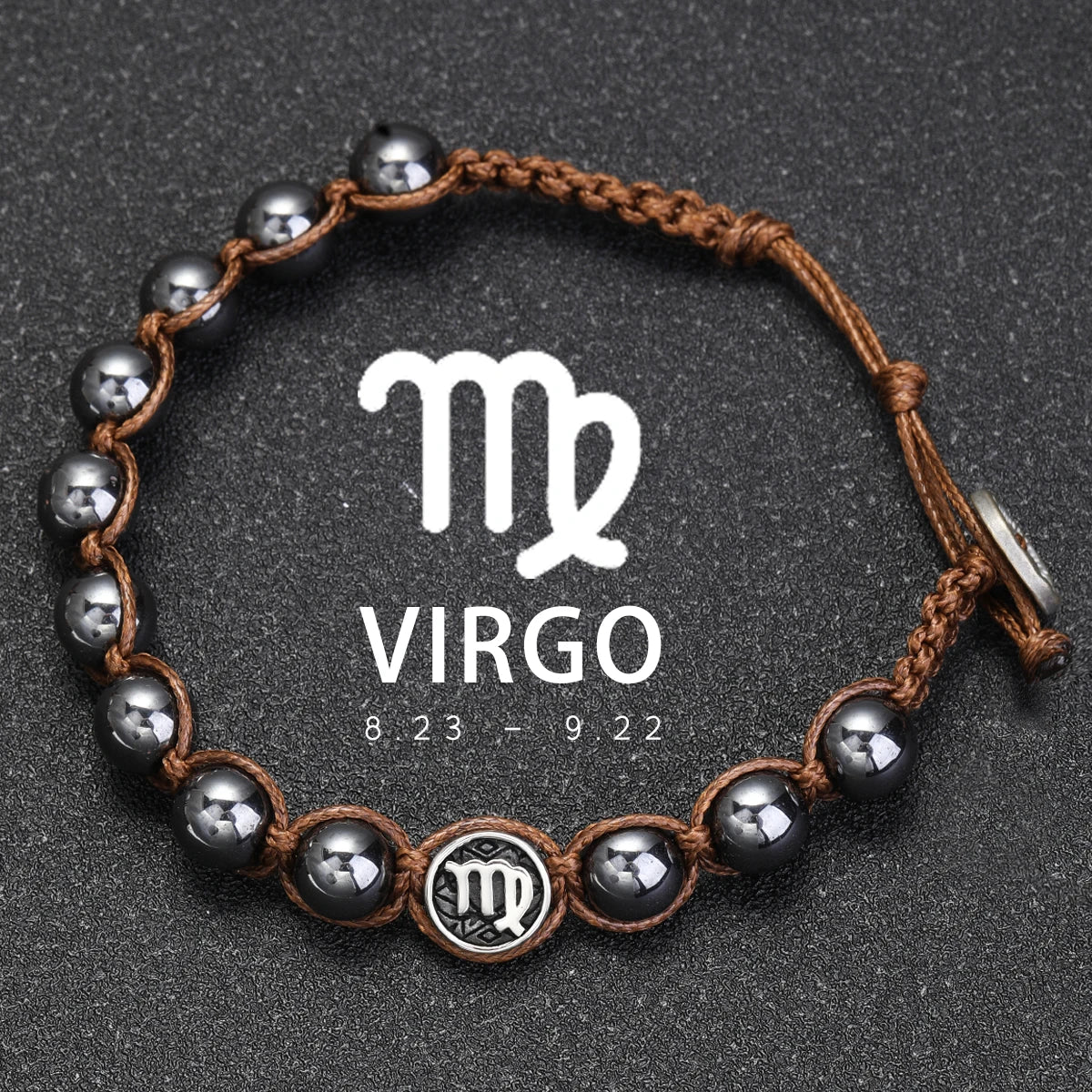 Natural Volcanic Stone Zodiac Bracelet for Men
