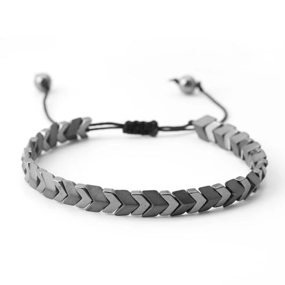 Hematite Arrow Stone Bead Bracelet for Men & Women