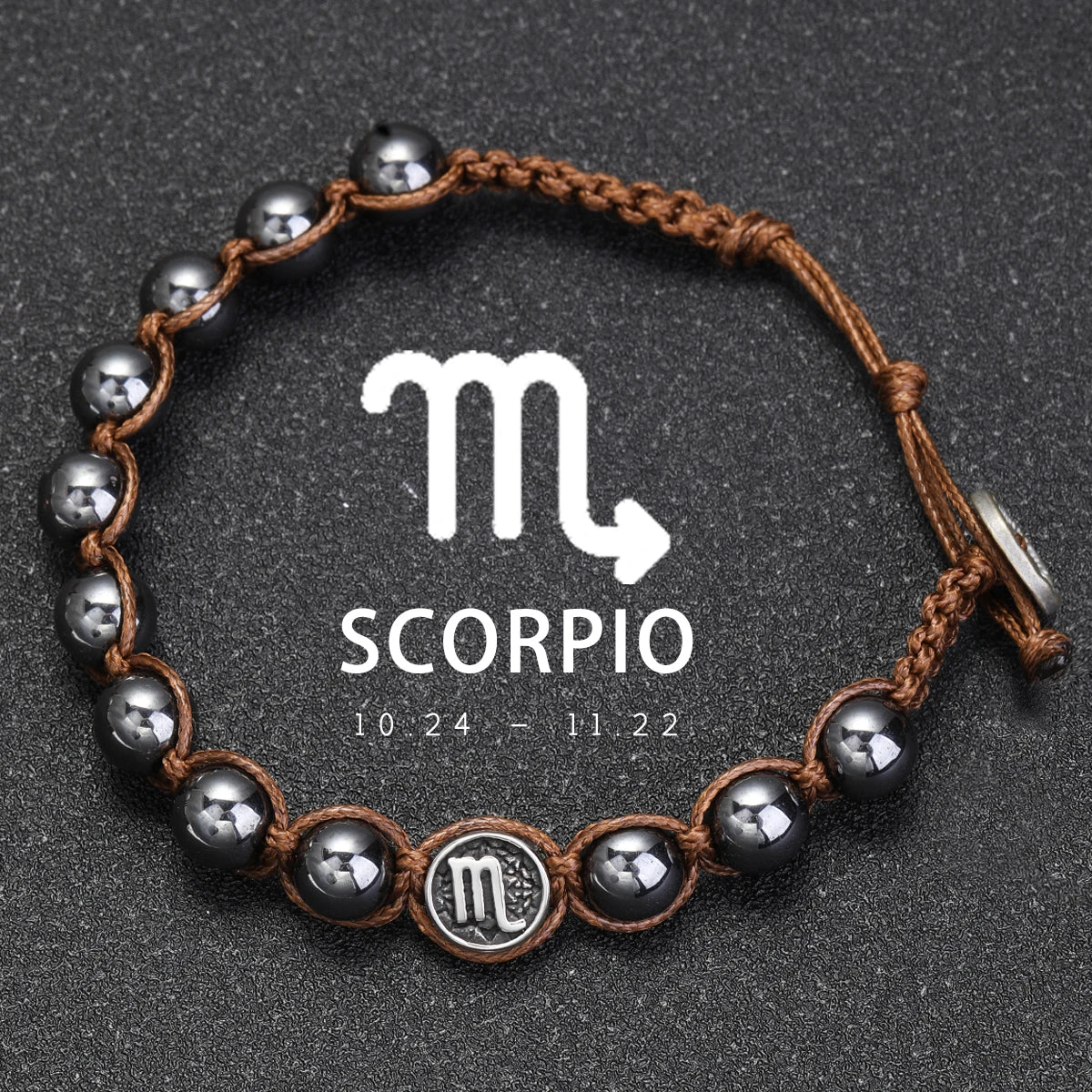 Natural Volcanic Stone Zodiac Bracelet for Men