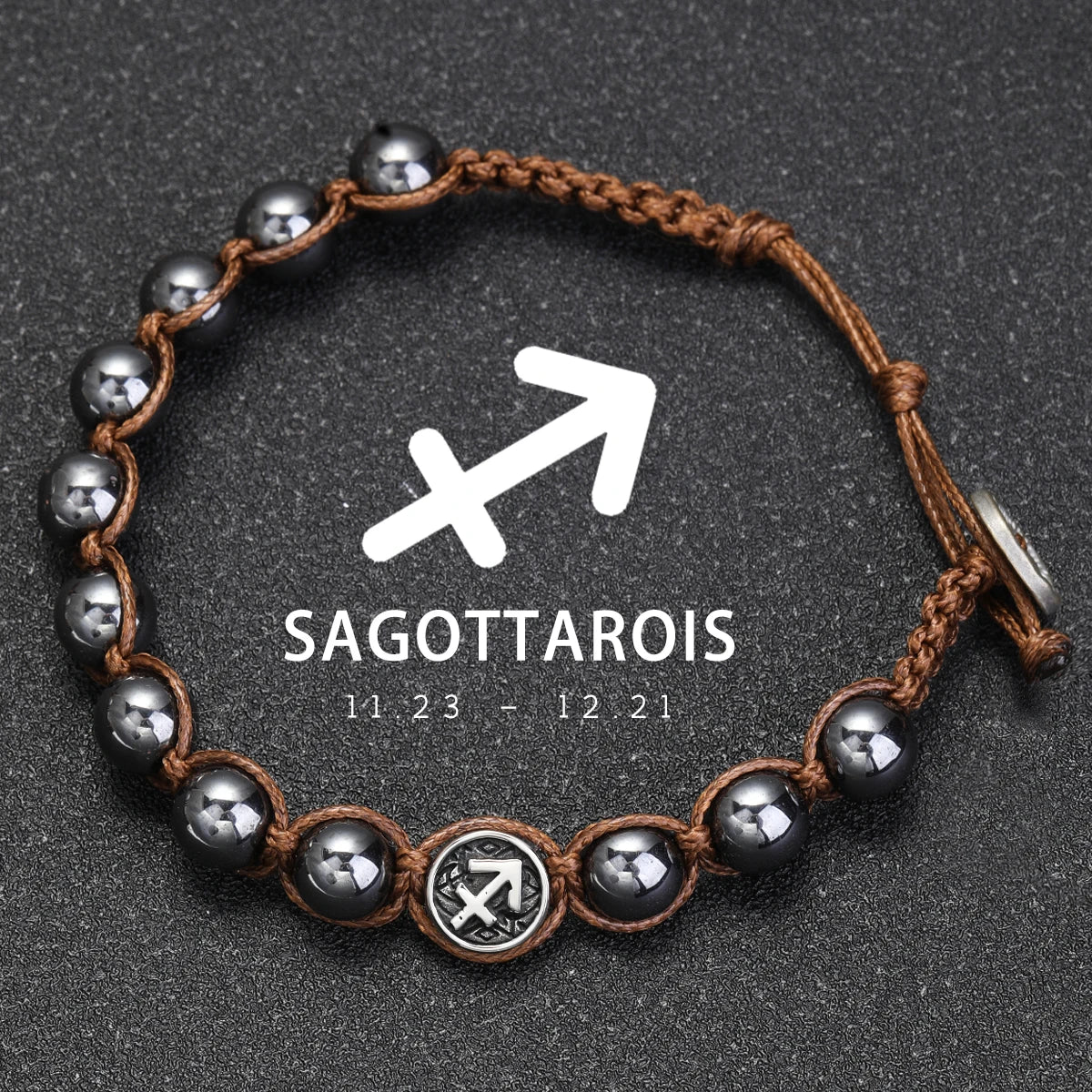 Natural Volcanic Stone Zodiac Bracelet for Men