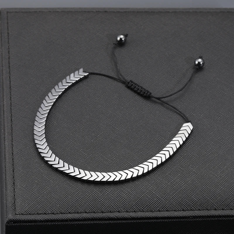 Hematite Arrow Stone Bead Bracelet for Men & Women