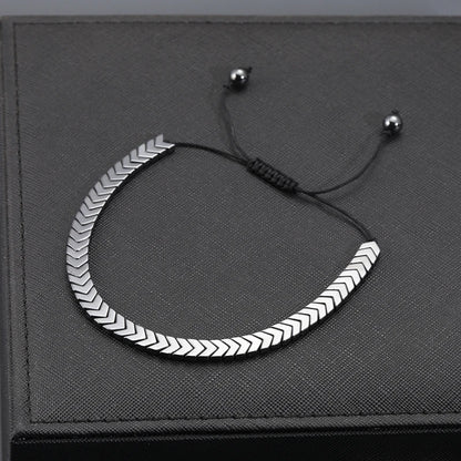 Hematite Arrow Stone Bead Bracelet for Men & Women