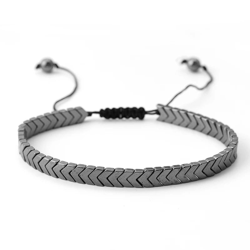 Hematite Arrow Stone Bead Bracelet for Men & Women