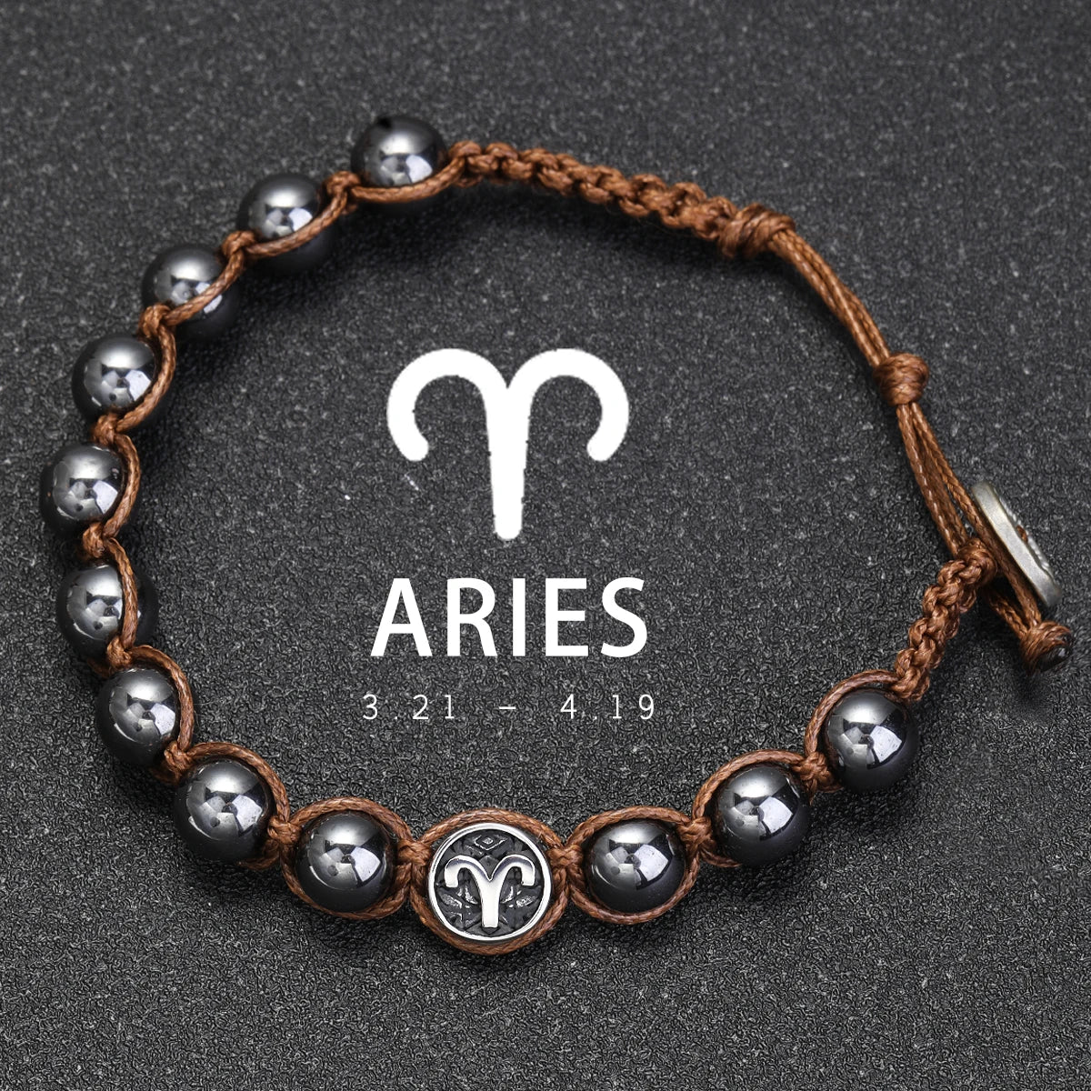 Natural Volcanic Stone Zodiac Bracelet for Men