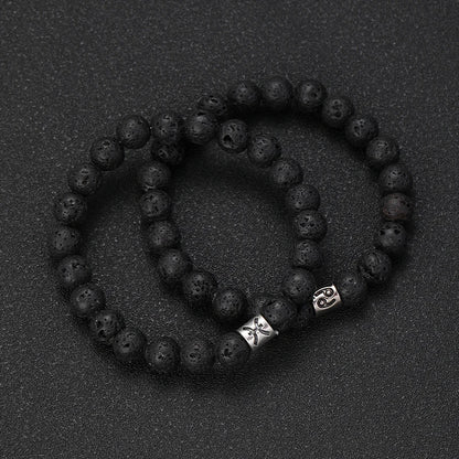 Natural Volcanic Stone Zodiac Bracelet for Men