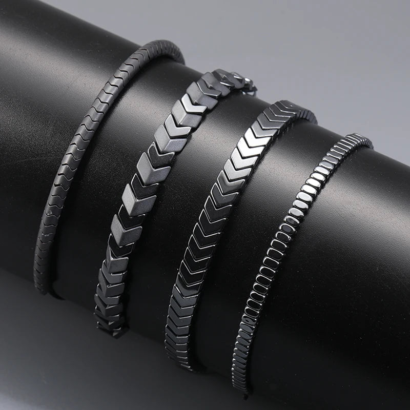 Hematite Arrow Stone Bead Bracelet for Men & Women