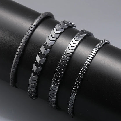 Hematite Arrow Stone Bead Bracelet for Men & Women