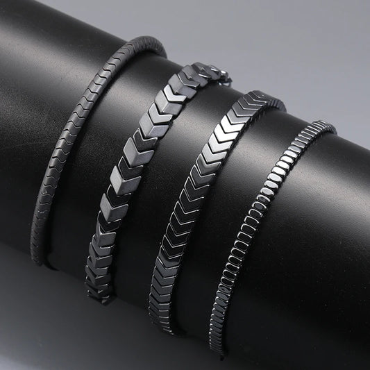 Hematite Arrow Stone Bead Bracelet for Men & Women