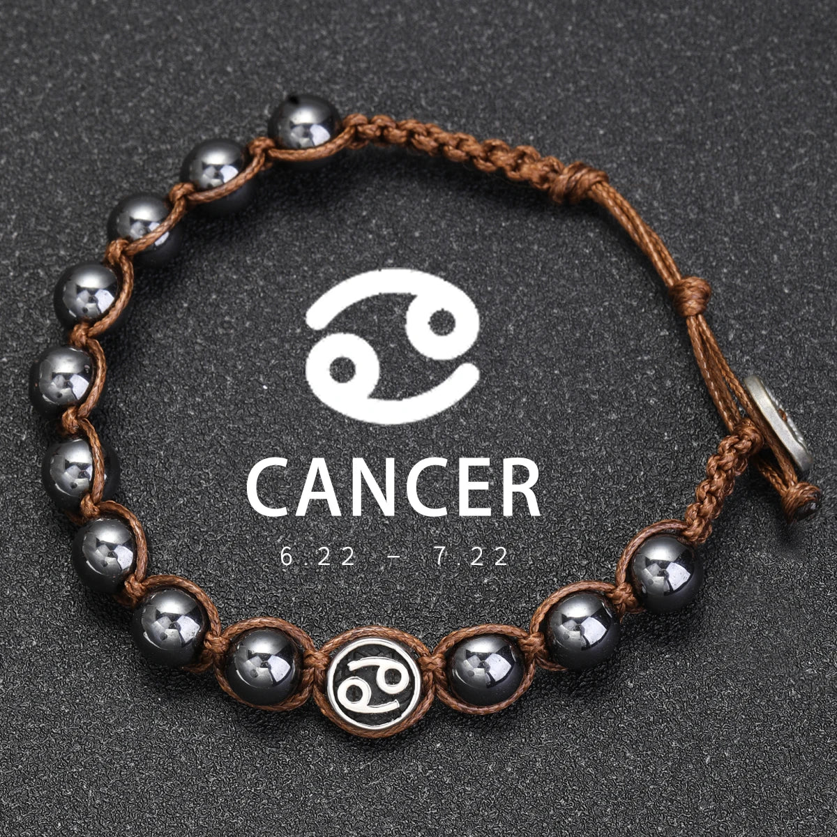 Natural Volcanic Stone Zodiac Bracelet for Men