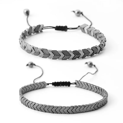 Hematite Arrow Stone Bead Bracelet for Men & Women